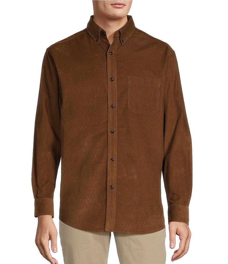 Roundtree & Yorke Long Sleeve Solid Classic Corduroy Sport Shirt Product Image