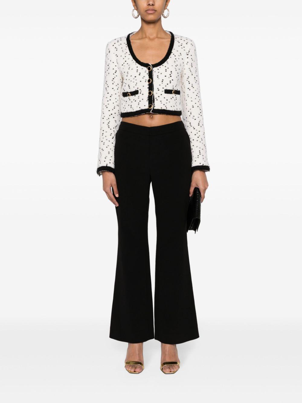 BALMAIN Crepe Flared Trousers In Black Product Image