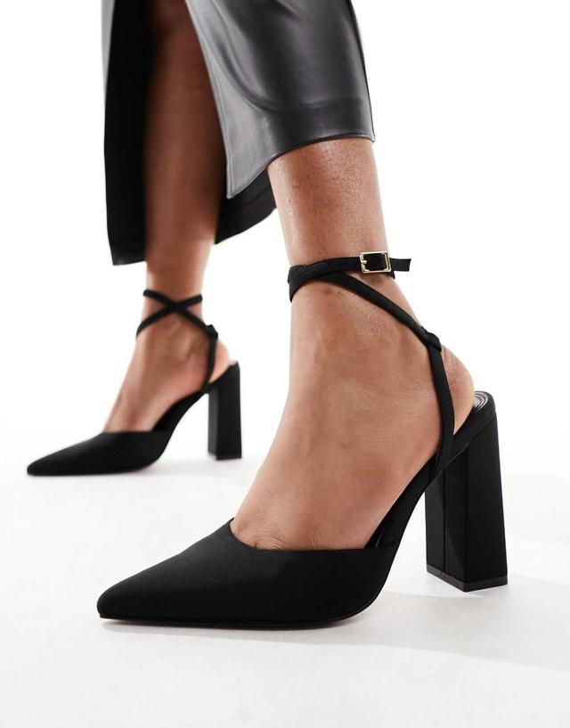 ASOS DESIGN Paige high block heels in black Product Image