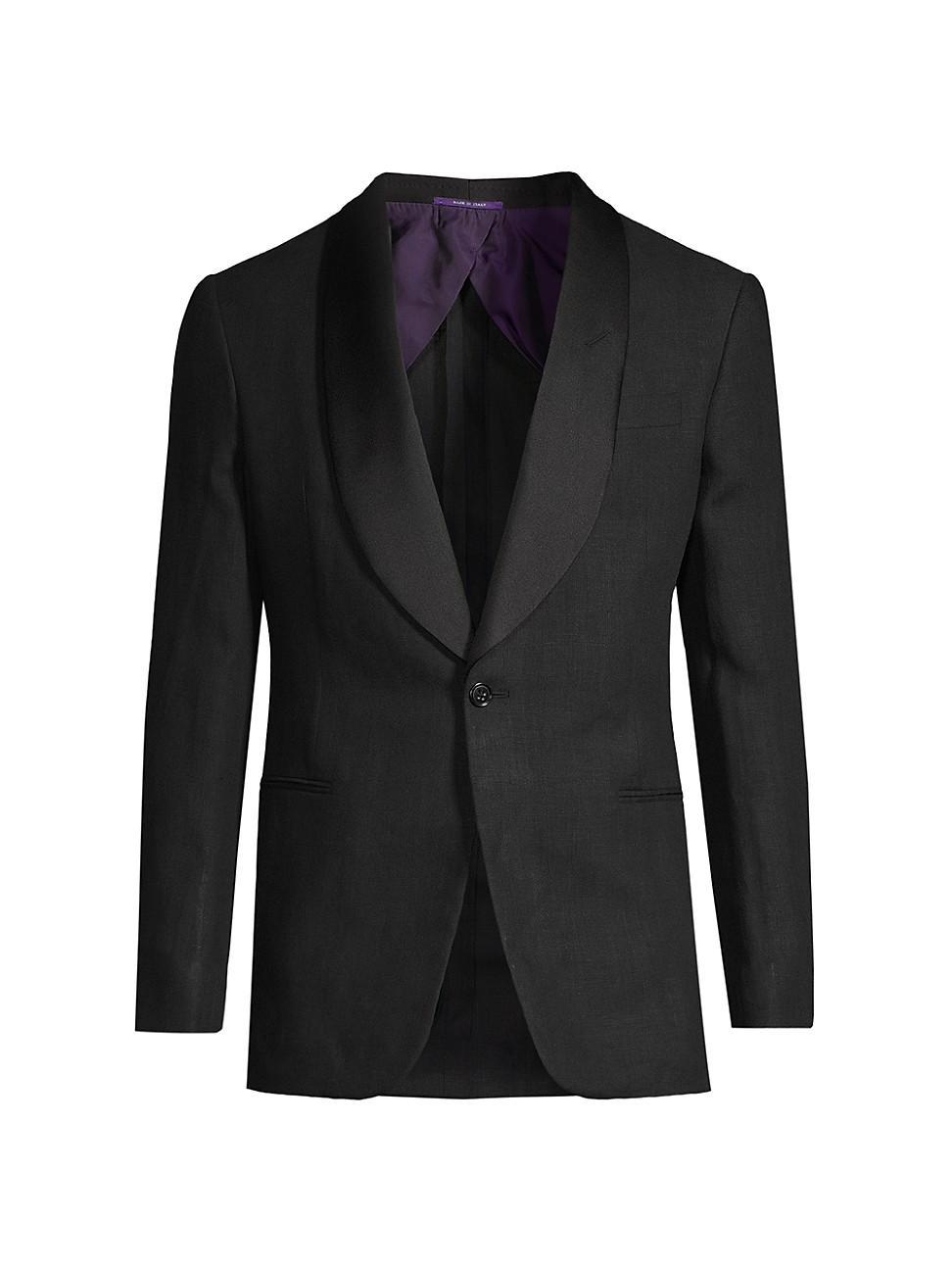 Mens Linen One-Button Tuxedo Jacket Product Image