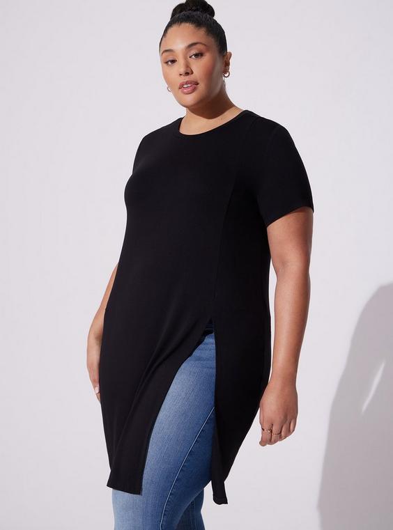 Crew Neck Split Front Tunic Product Image