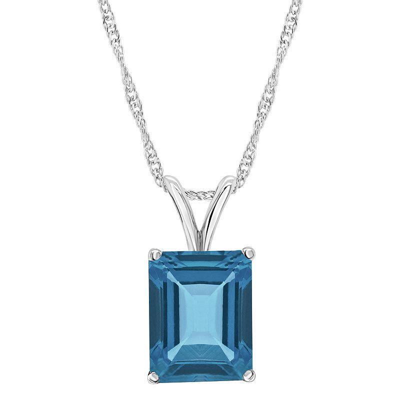 Blue Topaz (3 ct. t.w.) Pendant Necklace in Sterling Silver. Also Available in Amethyst and Citrine Product Image