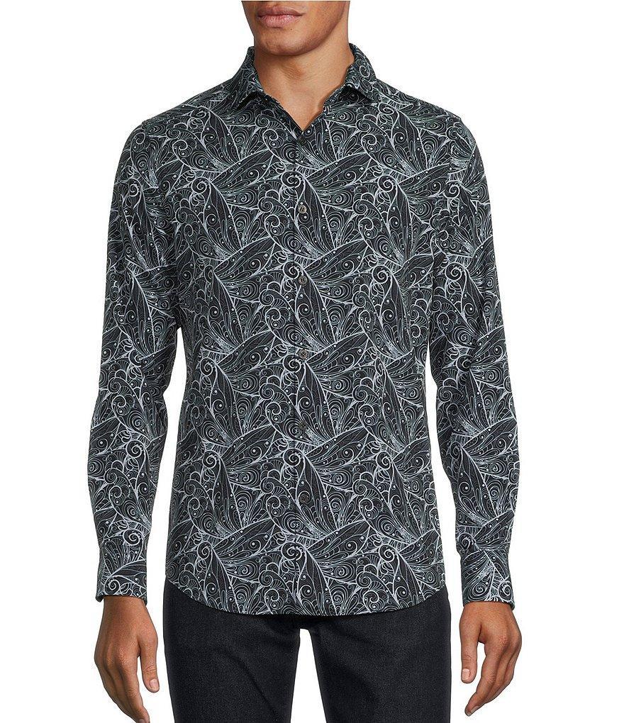 Murano Slim Fit Pattern Performance Stretch Long Sleeve Woven Shirt Product Image