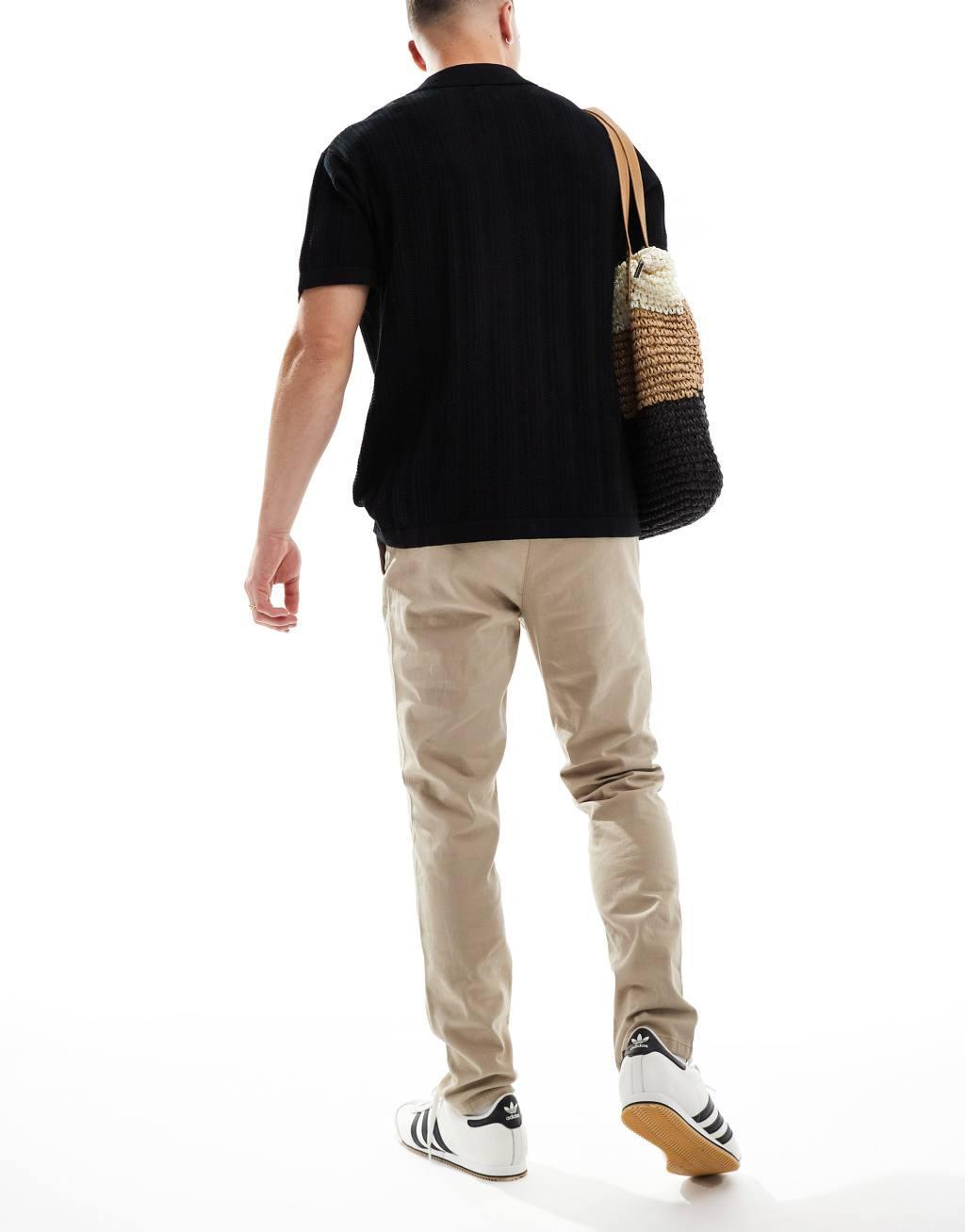 Only & Sons slim fit chinos in beige Product Image