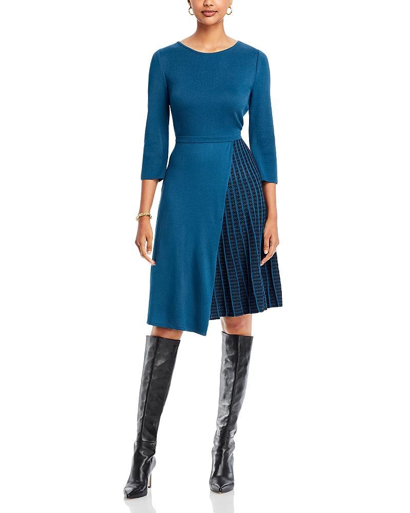 Womens Pleated Soft Knit Midi-Dress Product Image