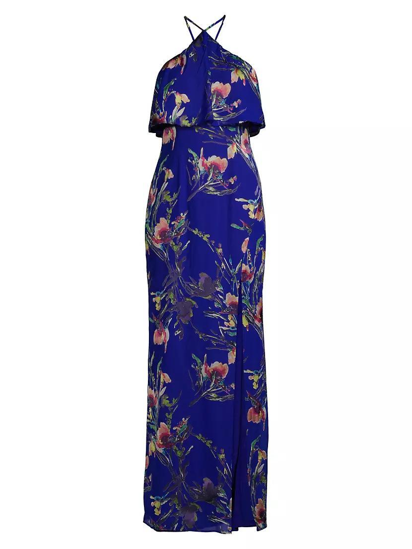 Floral Halter Column Gown Product Image