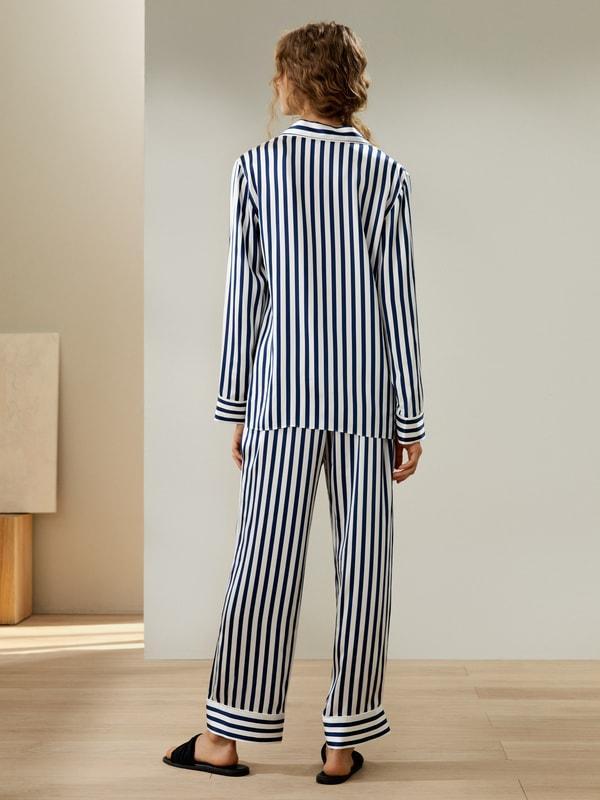 Amalfi Button-Up Full Length Striped Pajama Set Product Image