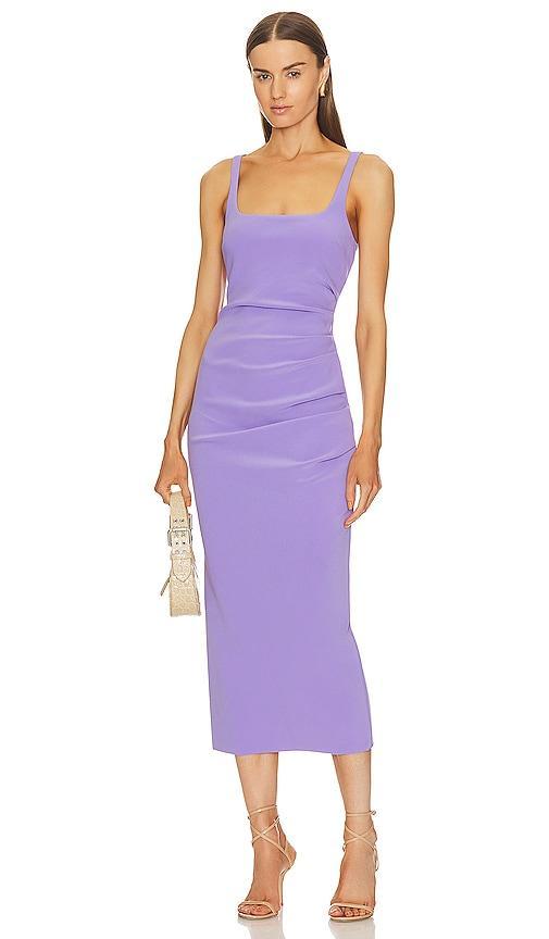 Bec + Bridge Karina Tuck Midi Dress in Purple. Product Image