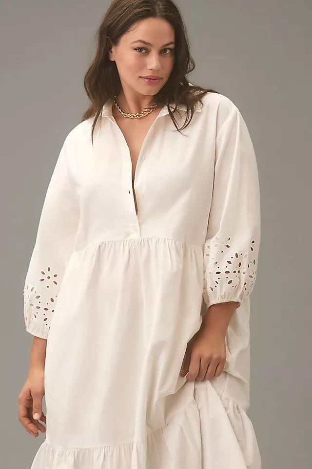 The Bettina Tiered Shirt Dress by Maeve: Eyelet Edition Product Image