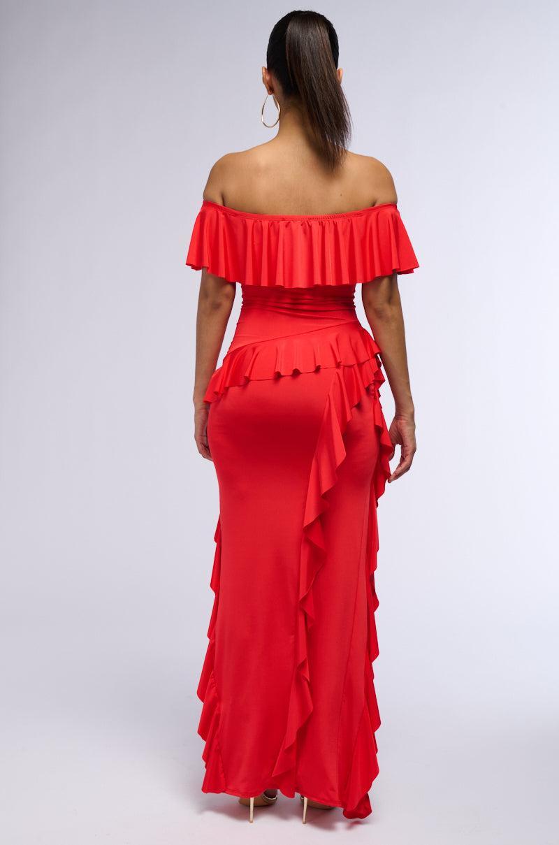 NOT THE EMOJI RUFFLE MAXI DRESS Product Image