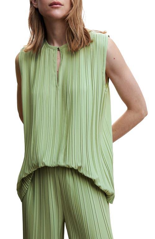 MANGO Pleated Keyhole Blouse Product Image