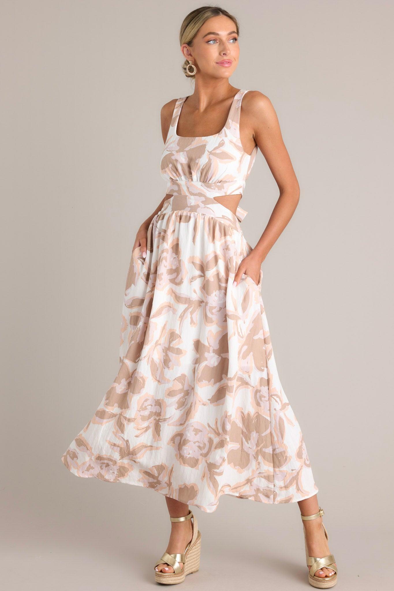 Radiant Day White Floral Cutout Maxi Dress Product Image