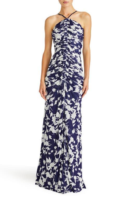 ML Monique Lhuillier Giuliana Ruched Sleeveless Mesh Gown Product Image