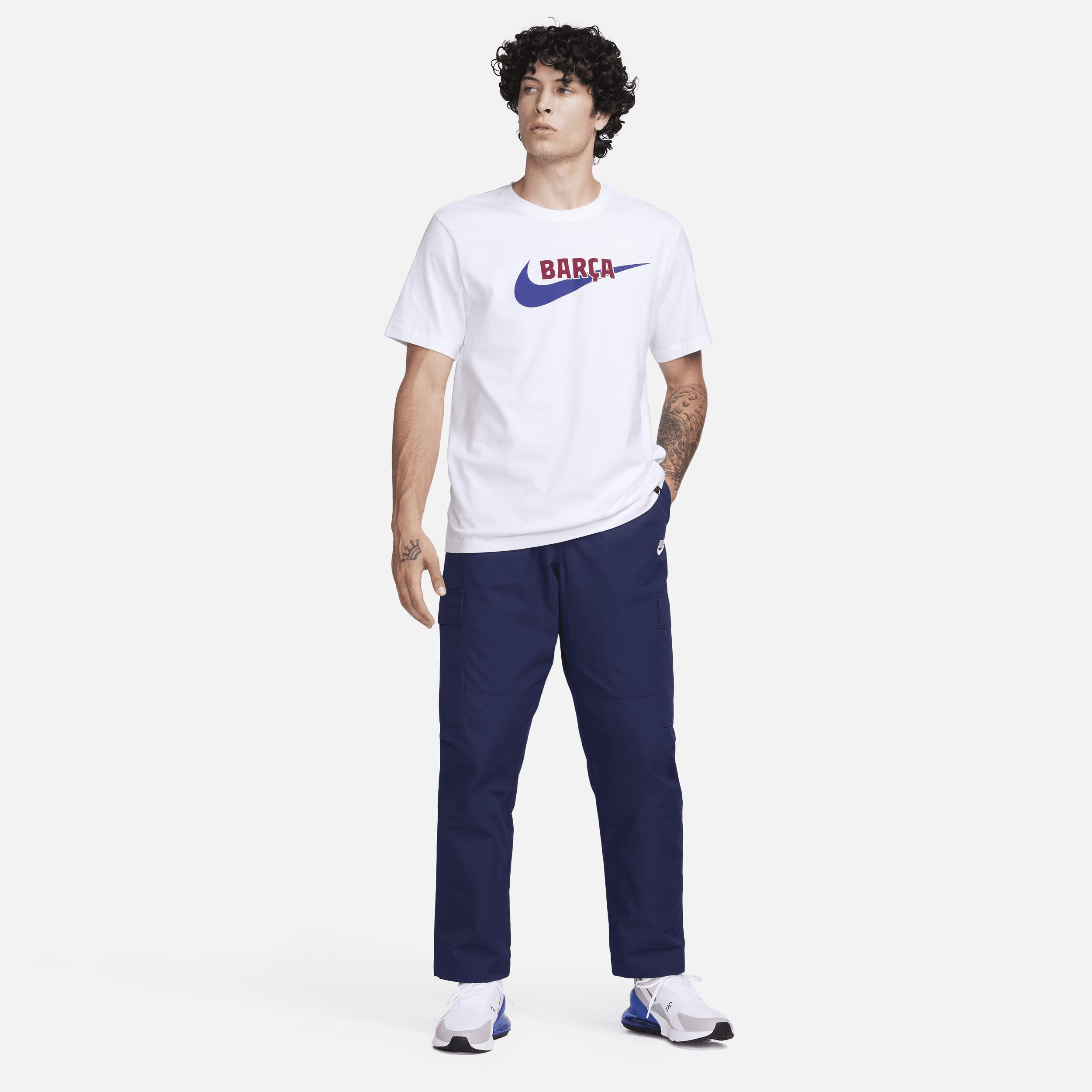 Mens Nike White Barcelona Swoosh T-Shirt Product Image