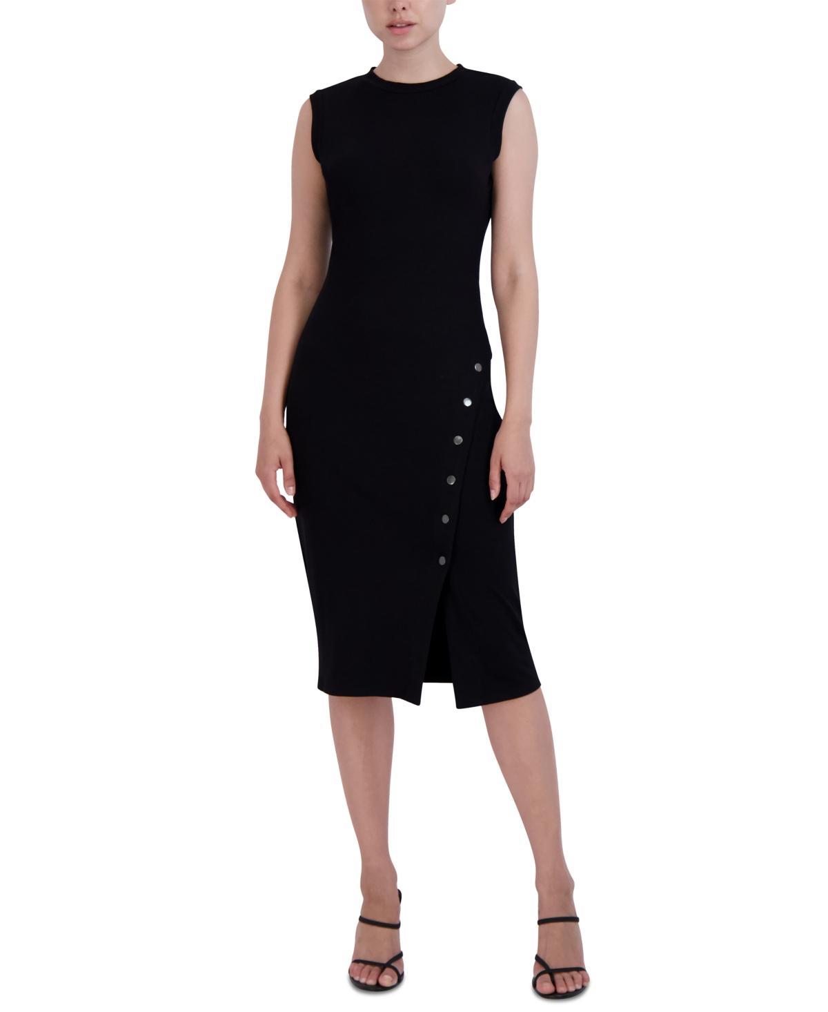 Laundry by Shelli Segal Womens Button-Front Knit Midi Dress Product Image