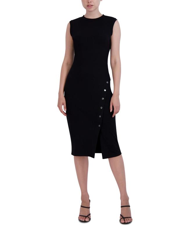 Womens Knit Button-Side Midi-Dress Product Image