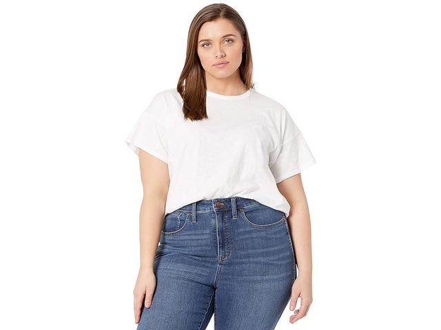 Madewell Plus Whisper Cotton Rib - Crewneck Tee (Optic ) Women's Clothing Product Image