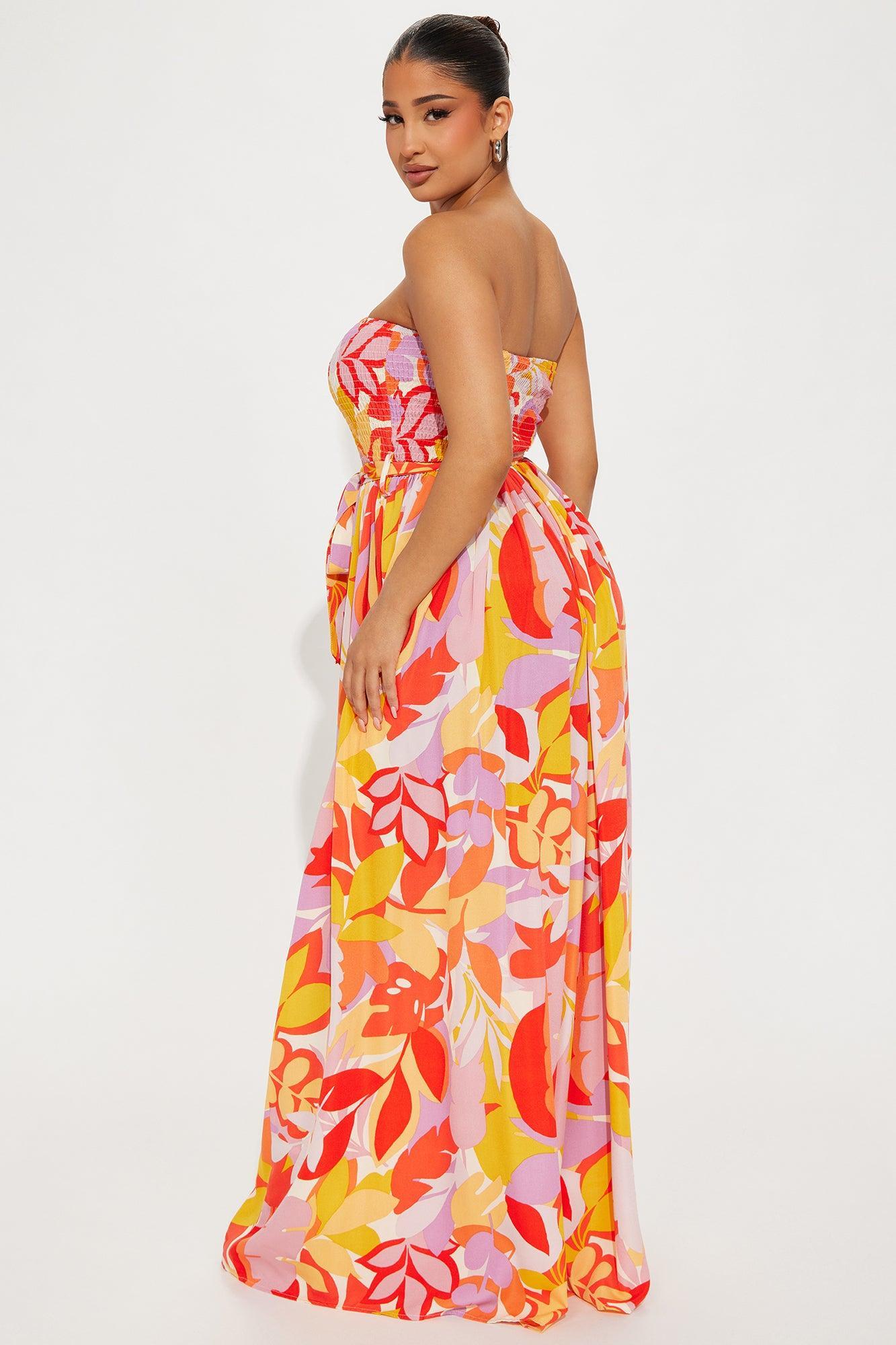 Flower Power Jumpsuit - Orange/combo Product Image