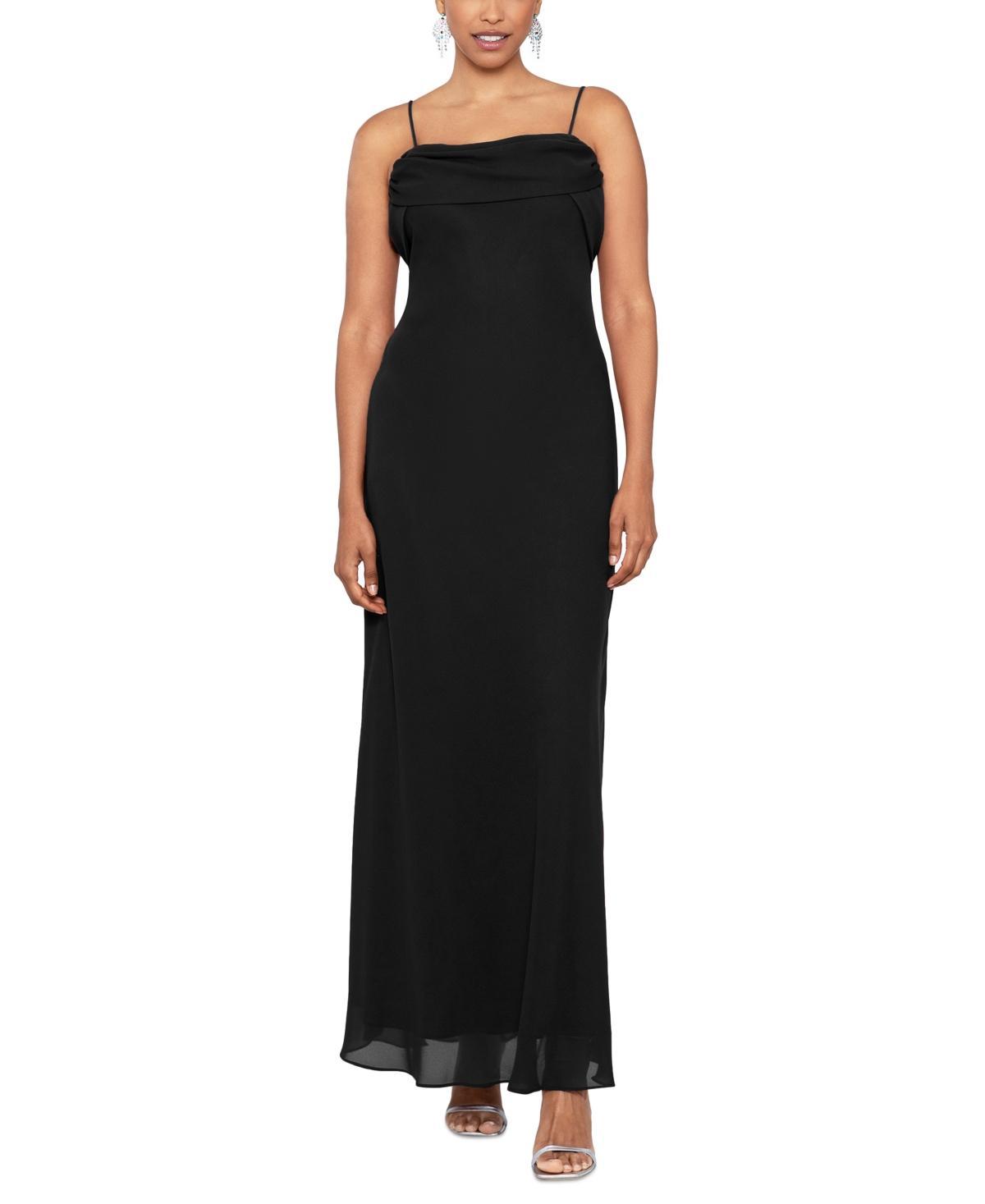 Betsy & Adam Petite Spaghetti-Strap Gown Product Image