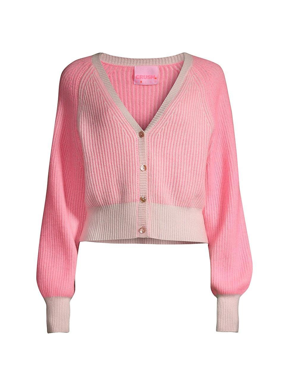 Womens Moana Two-Tone Cashmere Cardigan Product Image