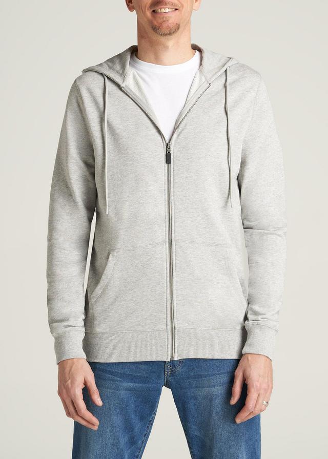 Wearever French Terry Full-Zip Men's Tall Hoodie in Grey Mix Product Image