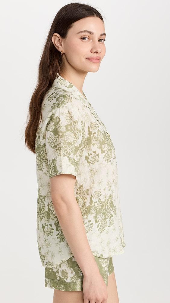 Desmond & Dempsey Short Sleeve PJ Set Flowers of Time Print | Shopbop Product Image