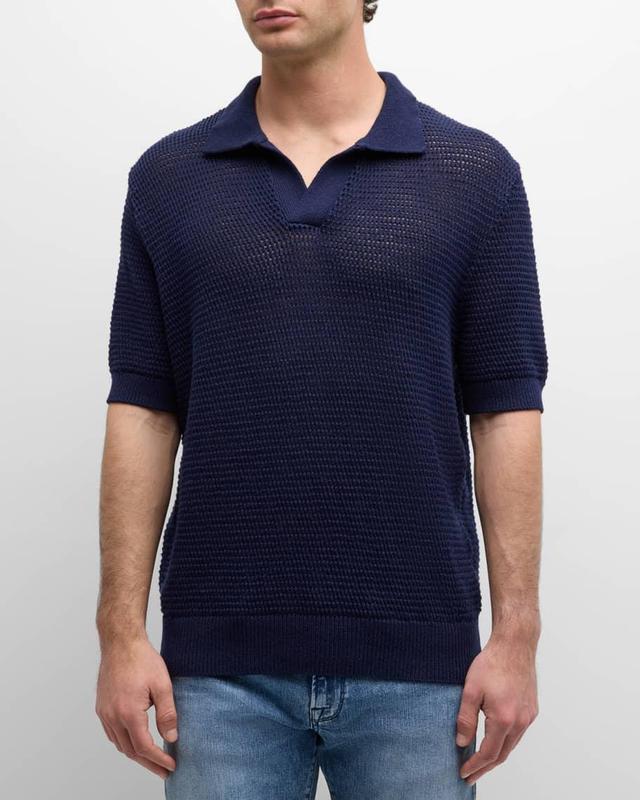 Men's Cotton-Silk Polo Sweater Product Image