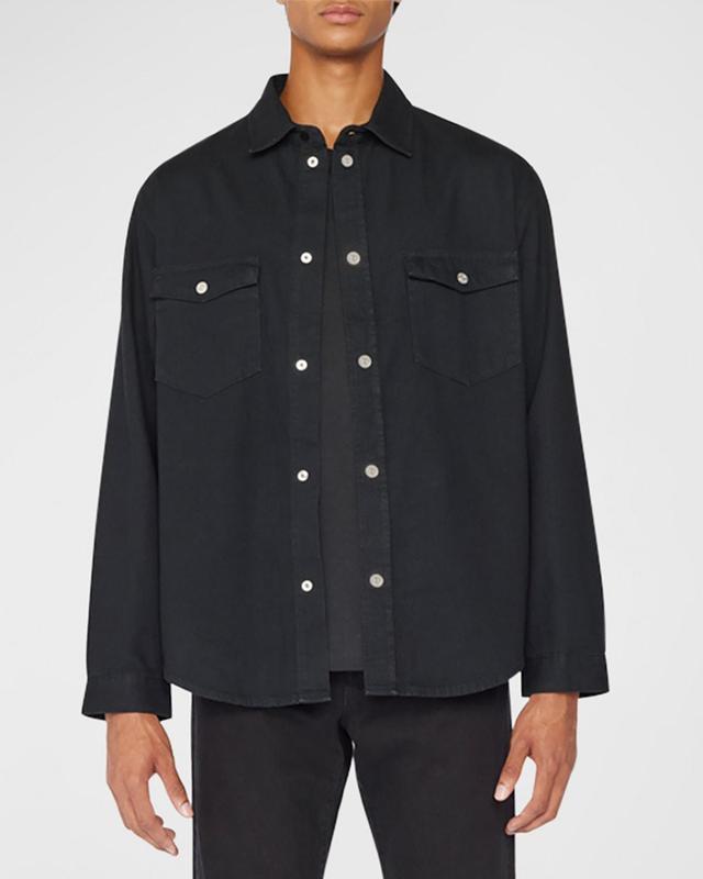 Mens Collared Denim Shirt Product Image