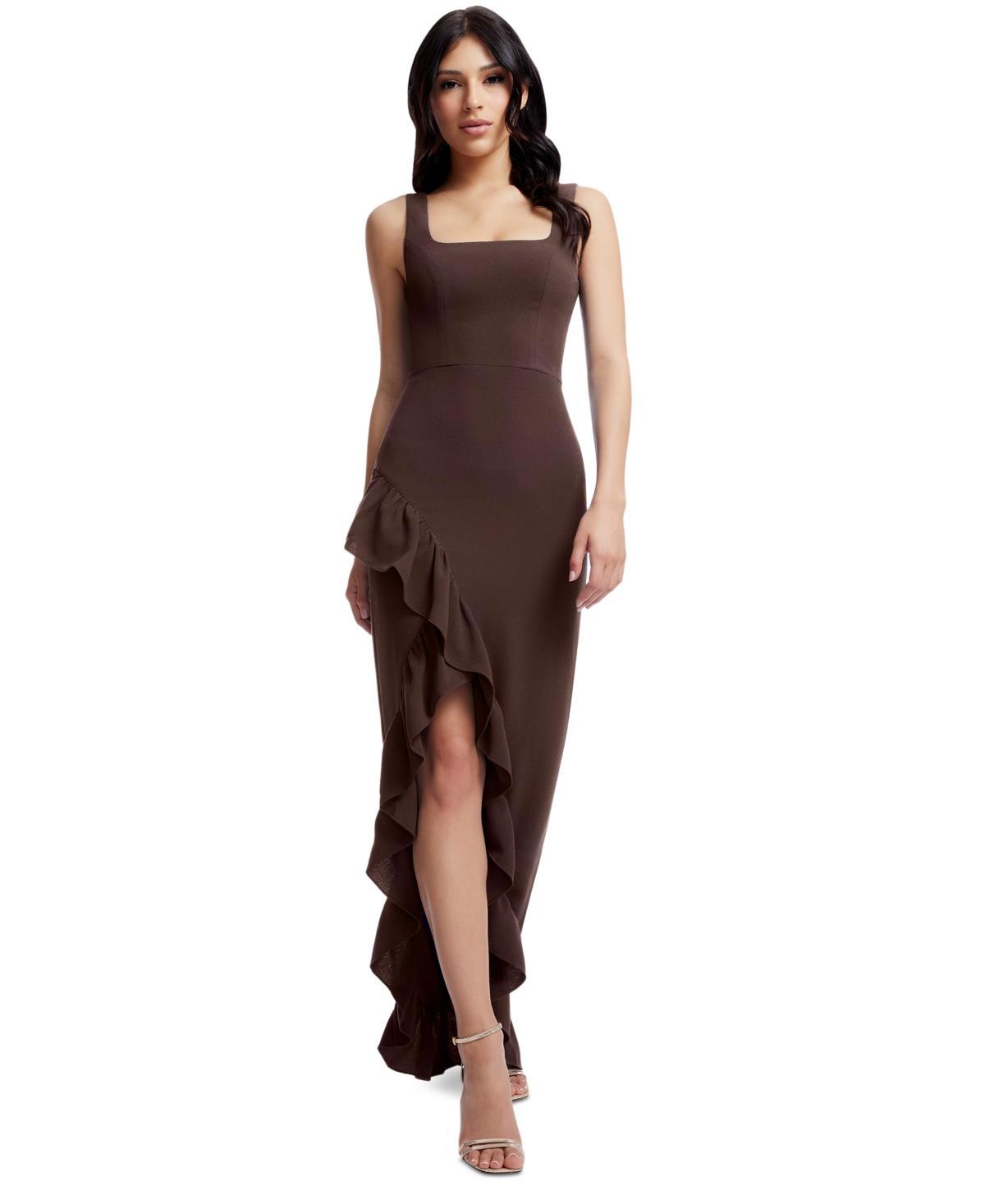 Dress the Population Womens Charlene Ruffled High-Low Gown Product Image