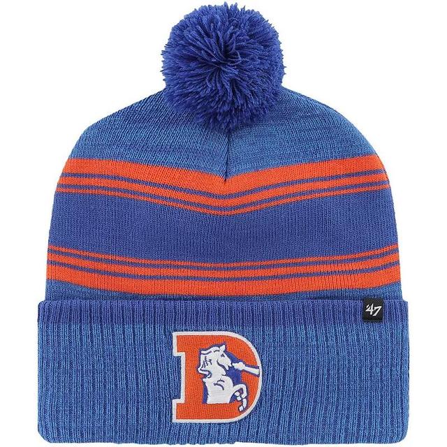 Mens 47 Brand Royal Denver Broncos Fadeout Cuffed Knit Hat with Pom Product Image