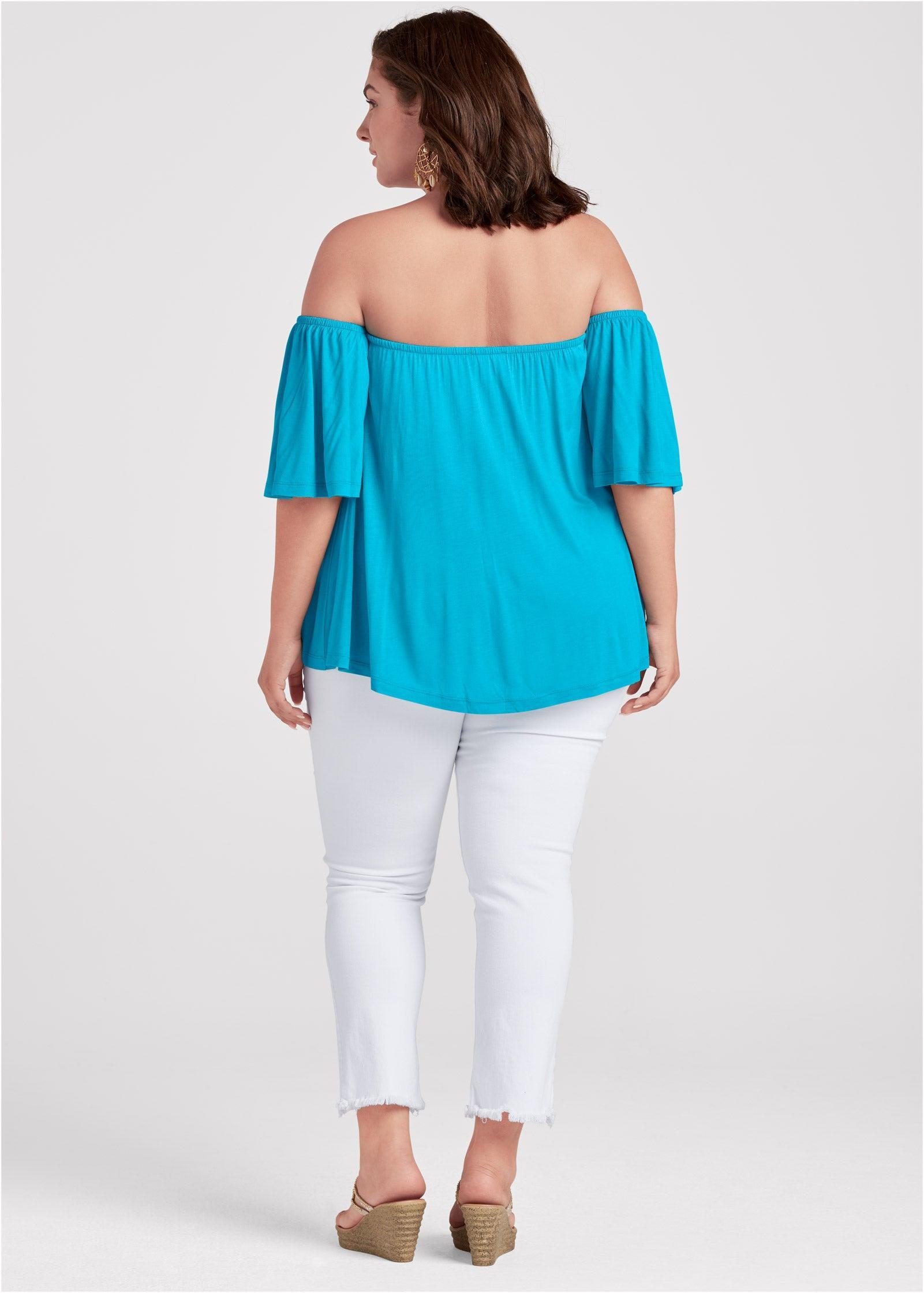 Off-The-Shoulder Top - Aqua Product Image