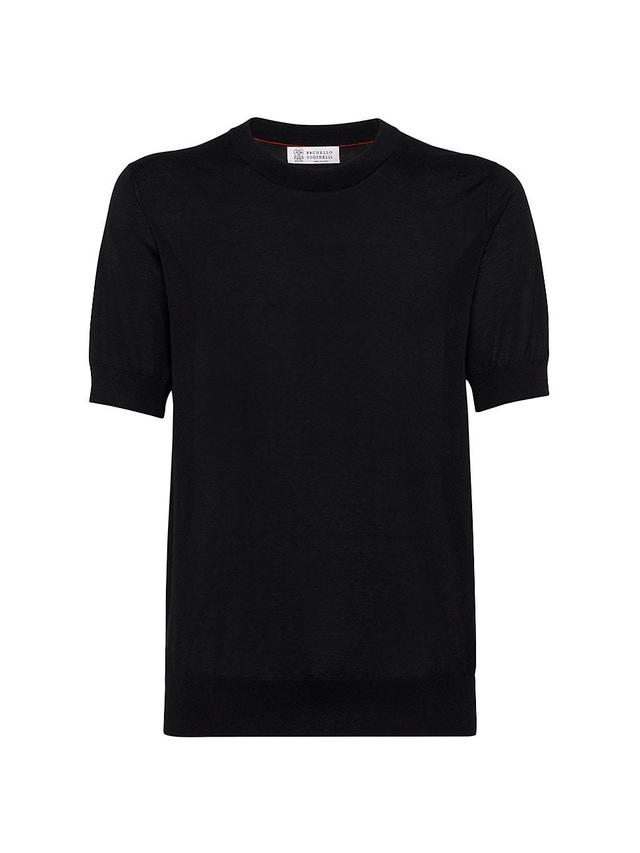 Mens Cotton And Silk Lightweight Knit T-Shirt Product Image