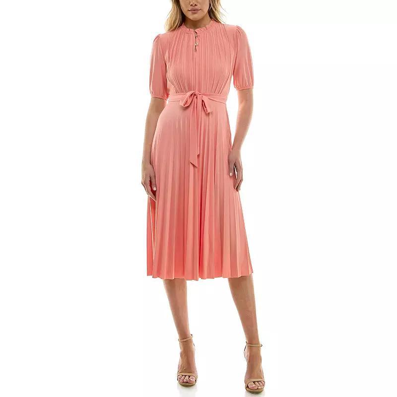 Womens Nanette Lepore Solid Pleated Dress with Belt Product Image