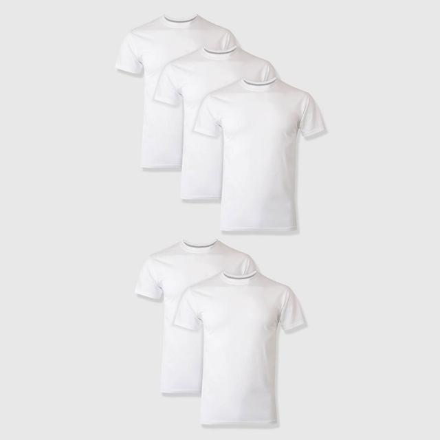 Hanes Mens Premium 5pk Slim Fit Crewneck T-Shirt - White L Product Image