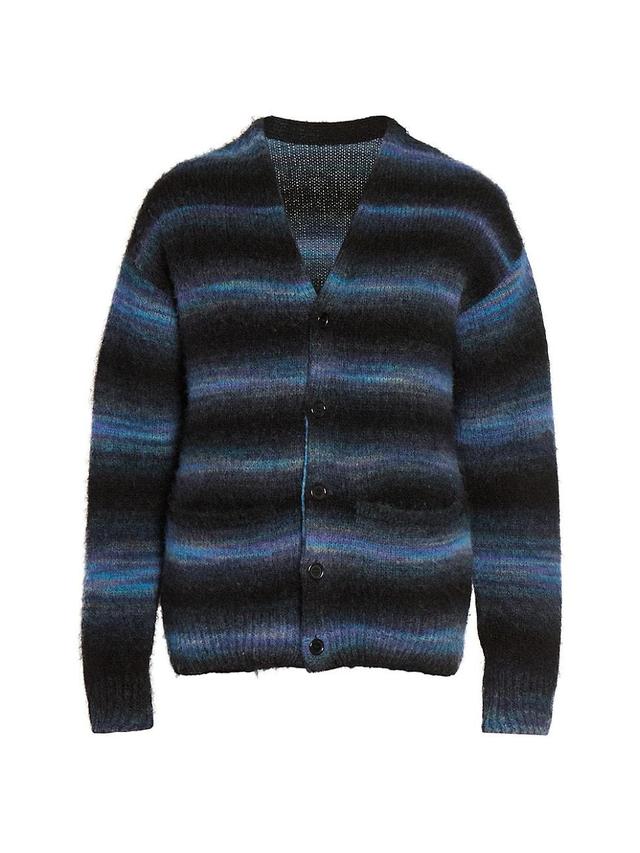 Mens Striped Alpaca & Wool-Blend Cardigan Product Image