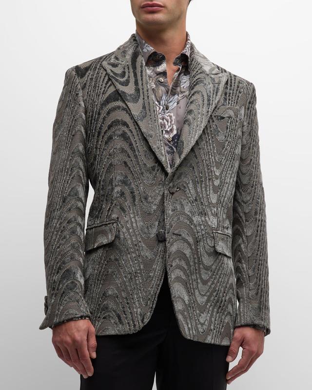 Mens Velvet Brocade Tuxedo Jacket Product Image