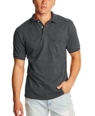 Hanes EcoSmart Mens Pocket Polo Shirt, 2-Pack Product Image