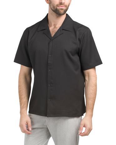 Short Sleeve Boxy Button Down Shirt For Men Product Image