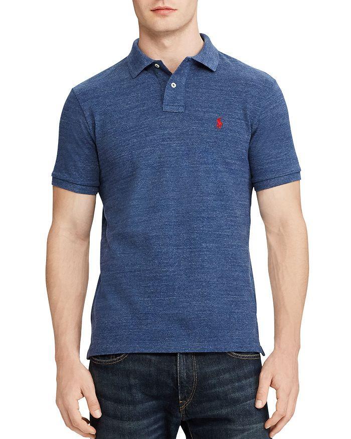 Classics Mens Medium Blue Custom Fit Polo In Classic Royal Heather Product Image