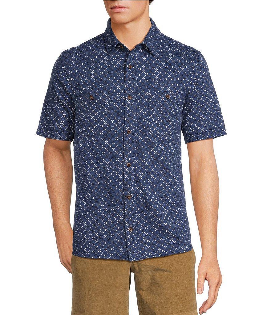 Rowm On The Range Short Sleeve Geometric Print Coatfront Shirt Product Image