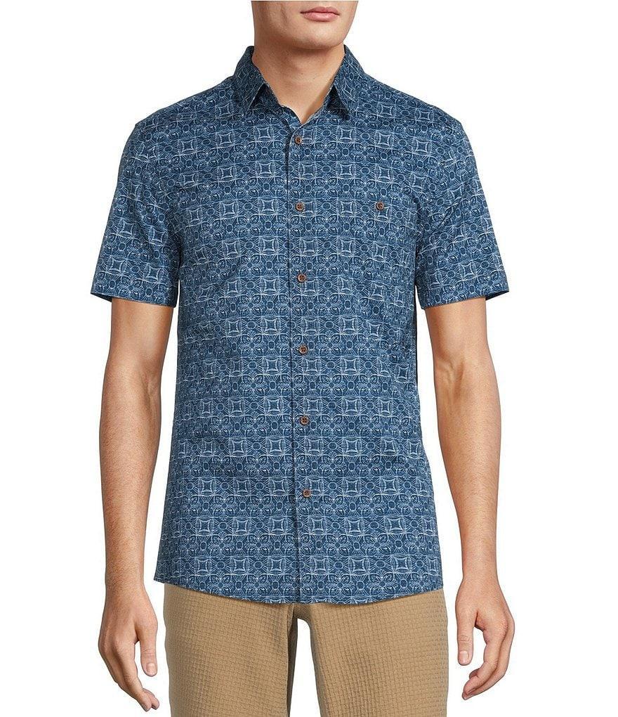 Rowm On The Range Short Sleeve Stretch Poplin Floral Print Shirt Product Image