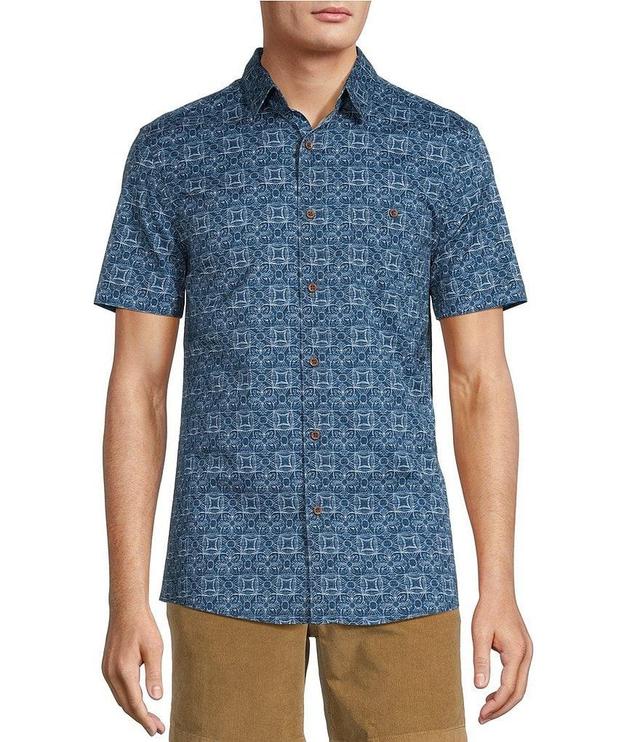 Rowm On The Range Short Sleeve Stretch Poplin Floral Print Shirt Product Image