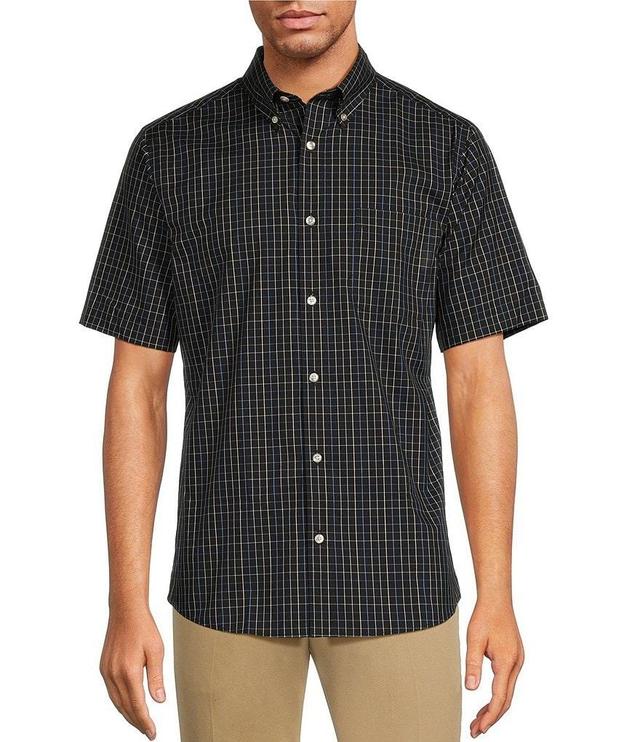 Roundtree & Yorke TravelSmart Slim Easy Care Short Sleeve Small Windowpane Checked Sport Shirt Product Image