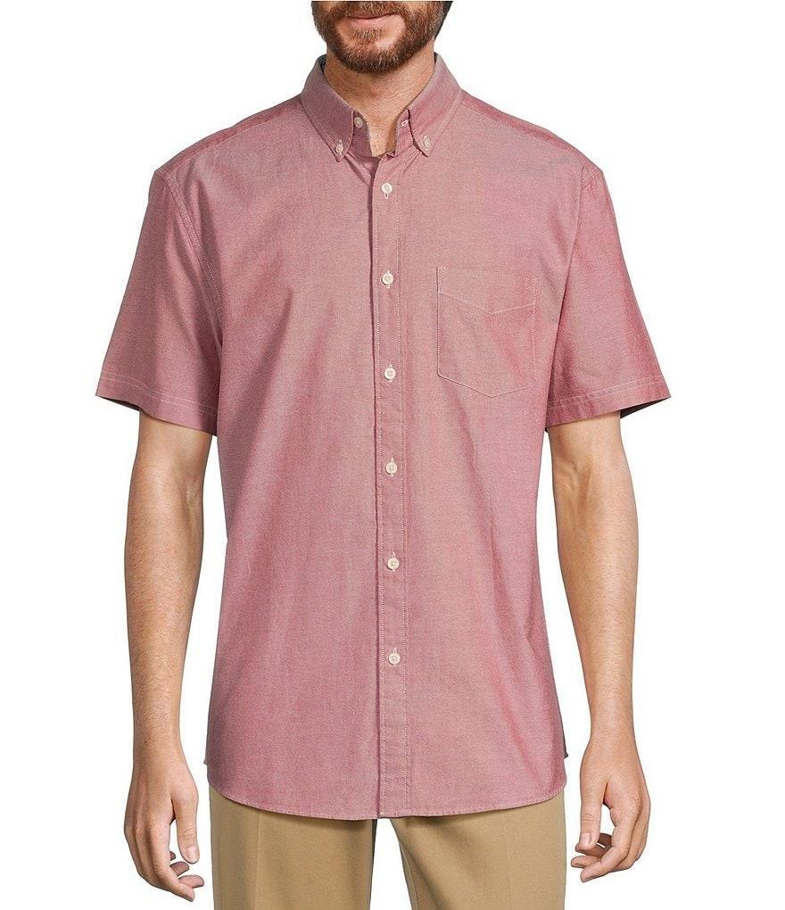 Roundtree & Yorke Short Sleeve Solid Oxford Sport Shirt Product Image