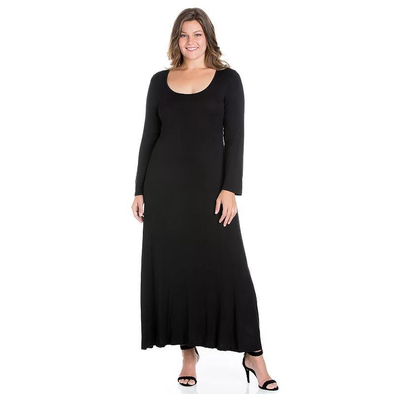 Plus Size 24seven Comfort Apparel Long Sleeve Maxi Dress, Womens product image