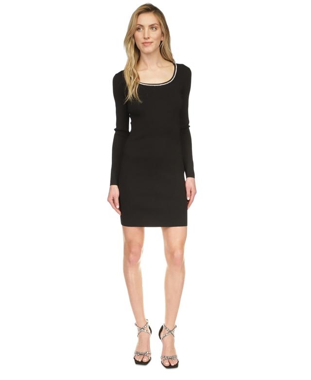 Michael Michael Kors Womens Embellished Scoop-Neck Long-Sleeve Dress Product Image