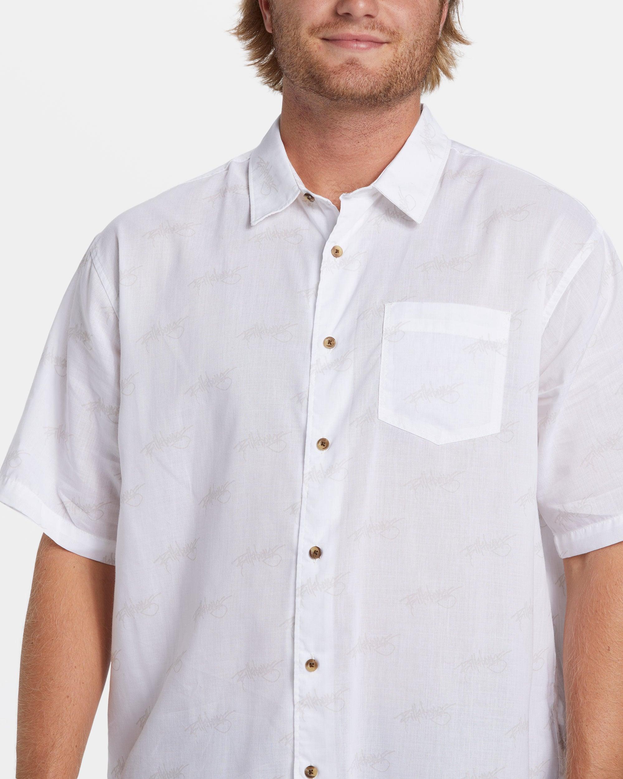 Script Short Sleeve Shirt - White Male Product Image