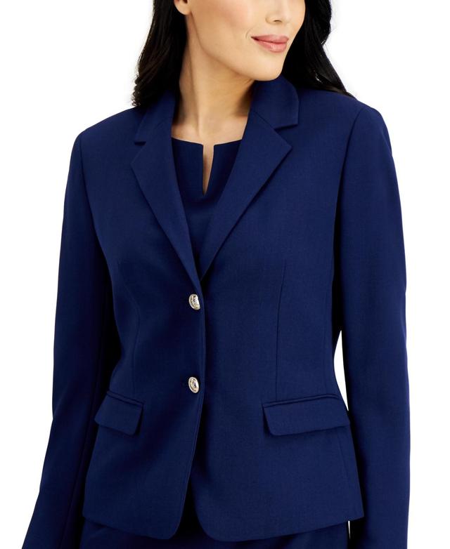 Kasper Sophie Two Button Notch Lapel Long Sleeve Crepe Blazer Product Image