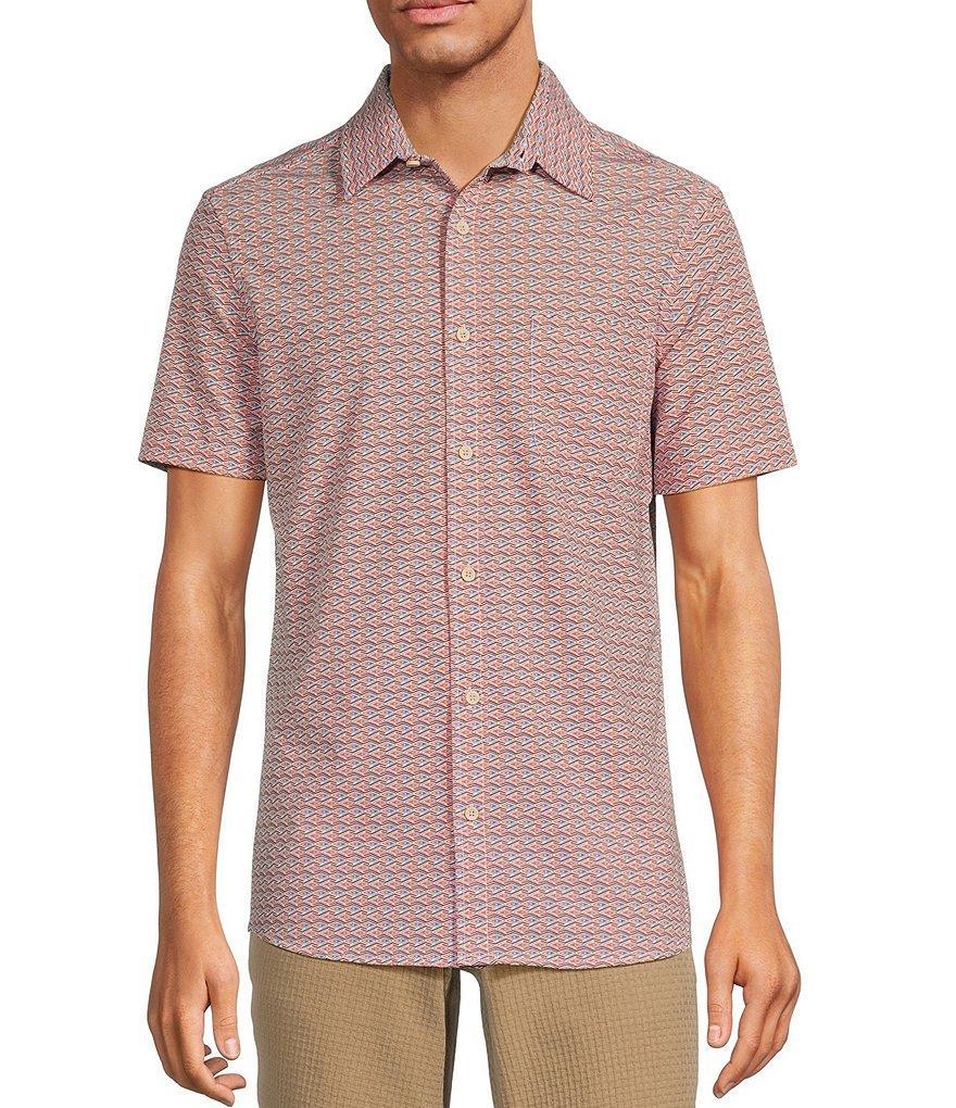 Rowm Rec & Relax Performance Short Sleeve Geometric Diamond Print Shirt Product Image