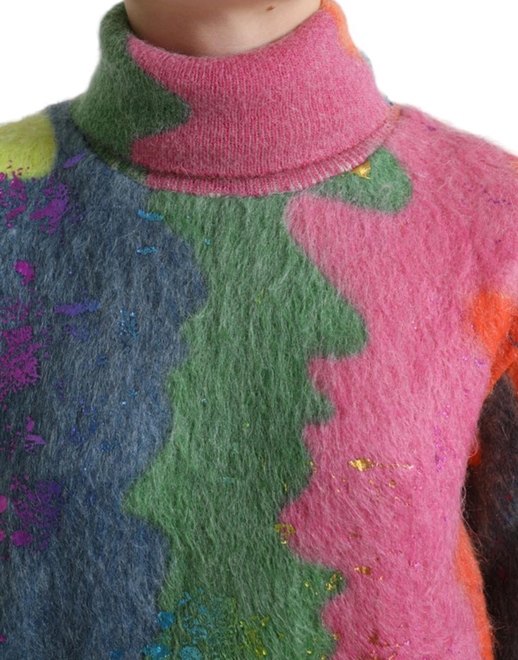 DOLCE & GABBANA Multicolor Mohair Turtleneck Pullover Sweater Product Image